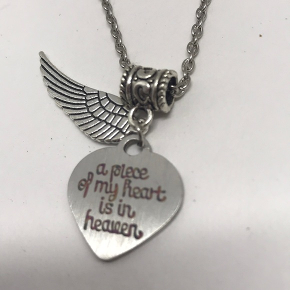 Piece of Heart in Heaven Necklace 18” Angel Wing - Picture 5 of 5